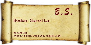 Bodon Sarolta névjegykártya